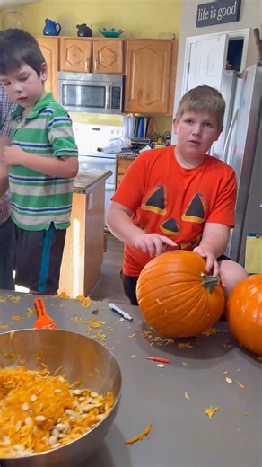 We carved pumpkins with the kids and they had a lot of fun making their own creations. What have you done for Halloween this year? Make sure and check out Steven's Platypus at the end. #10kids #bigfamily #halloween2023 #carvingpumpkins @Dan Povenmire | 10kidsin10years