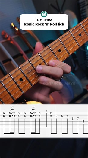 Rock n Roll lick tutorial🎸✨#guitarra #guitarlick #rocknroll #guitarlesson