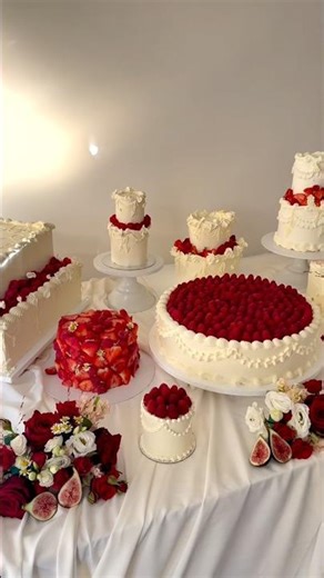 Romantic Strawberry Engagement Cake!
