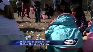 Families enjoy annual Easter Helicopter Egg Drop