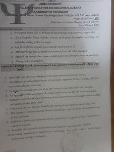 JIMMA UNIVERSITYCOLFEGE OF EDUCATION AND BEHAVIORAL SCIENCESD... | Filo