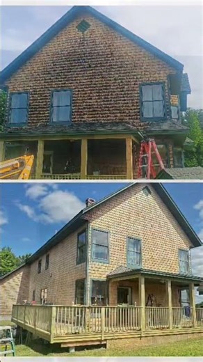 Pressure Washing Cedar Siding Restoration Project#pressurewashing
