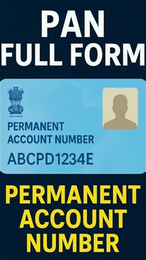 PAN Card Full Form Explained! 💳 | What is Permanent Account Number? Must Know Finance GK | #shorts