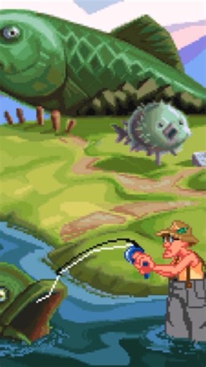 Sam & Max Hit the Road - Isn't that fish too much for the fisherman?