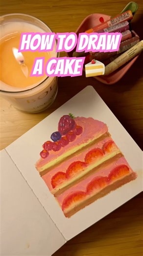 Soft oil pastel beginner tutorial, draw a cake #beginnerarttips #arttutorial #oilpastel