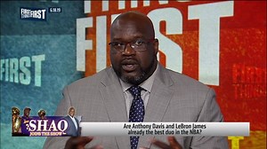 Jenna Wolfe: "Are Anthony Davis and LeBron James already the best duo in the NBA?" Shaquille O' Neal: "No. I still like Steph and Klay, Steph and KD." | First Things First on FS1