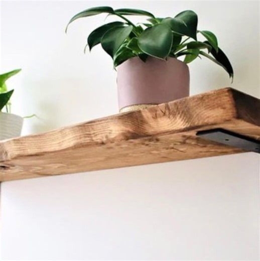 Rustic Live Edge Wood Floating Shelf: Farmhouse Reclaimed Pine, Low Profile Brackets - Etsy