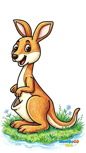 Learn to draw a kangaroo step by step! It's much easier than it looks 😲✏️🦘