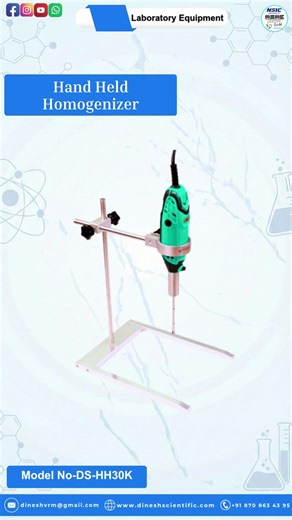 Hand Held Homogenizer 🔬⚙️#LabEquipment #SamplePreparation #ResearchLab #Homogenization