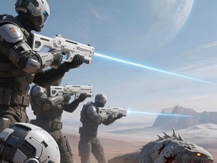 未来战士与外星怪兽的激烈对决，震撼太空探险之旅#原创#AI#科技#宇宙#外星