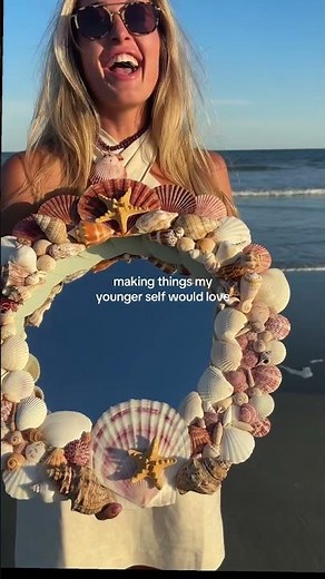 DIY Seashell Mirror | Whimsical Mixed Media Coastal Art