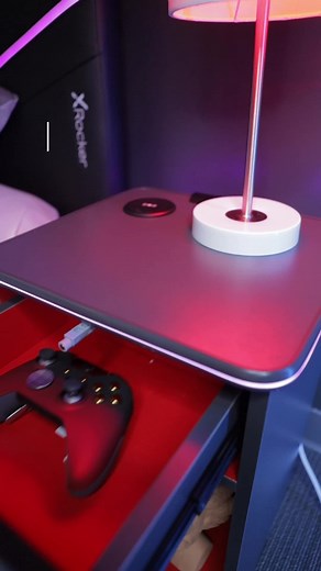 I NEED THIS NOW 🚨 LED, USB, and Wireless Charging? 😮 #gamingroom #gamingsetup #gamingcommunity #LED #sidetable