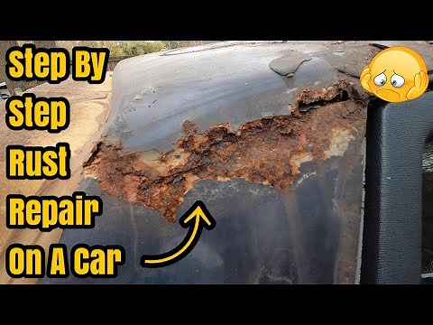 COMPLETE RUST REPAIR ON A CAR - Cutting Out Rusted Area - Welding -Treating Metal - Bodywork & Paint
