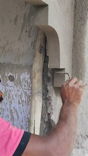 Wow Amazing elevation arch design work making 👍 #shorts #construction #wall