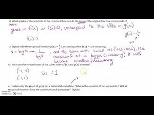 MHF4U 5.1 Graphs of Reciprocal Functions