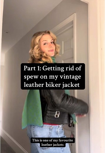 Removing Spew from Vintage Leather Biker Jacket