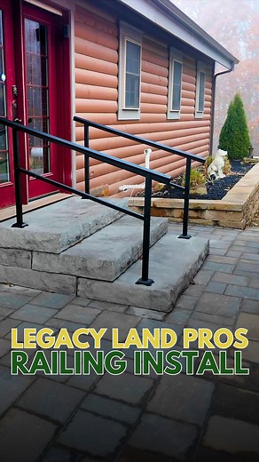 Step Railings Installed 🚧✨ Solid new step railings installed — safe, sturdy, and clean. 🛠️✨✅ https://legacylandpros.com #LegacyLandPros #SafeSteps | Legacy Land Pros
