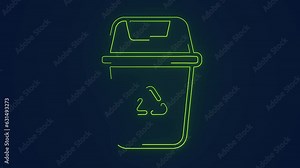 Recycle waste dustbin ecology animation