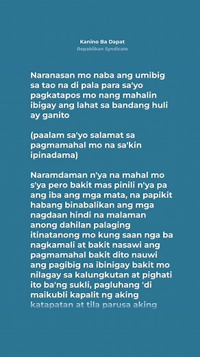 Kanino Ba Dapat: Lyrics and Video Highlights