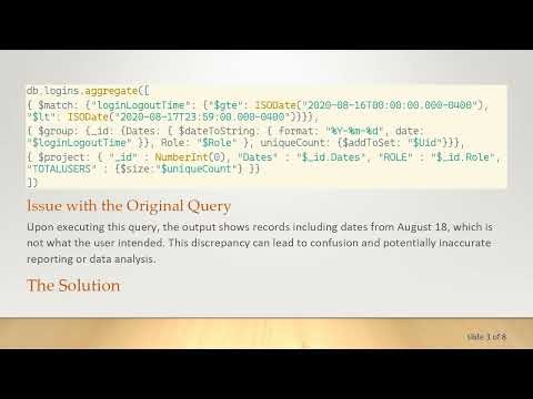 Resolving the MongoDB Output Issue: Unique Count for a Specific Date Range