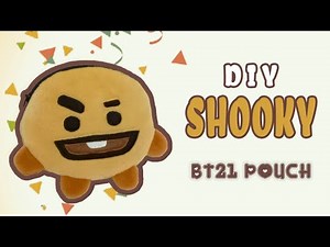 KPOP PLUSH TUTORIAL : How I Made Shooky BT21 Pouch | Shooky BT21 Pouch DIY