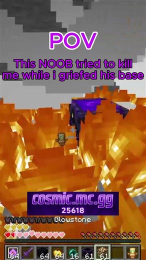 i griefed this noobs base on CosmicMC #FYP #ForYou #minecraft #cosmicmc #viral