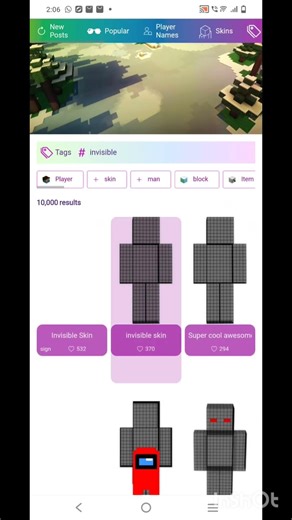 How to download invisible skin in Minecraft freeee
