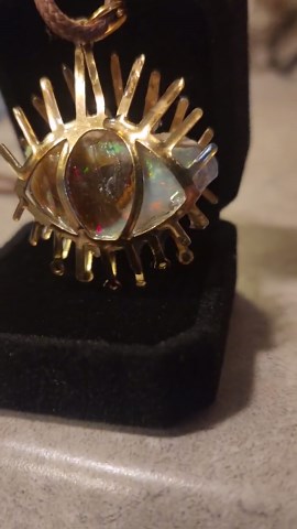 Evil Eye and Opal Necklace - Etsy