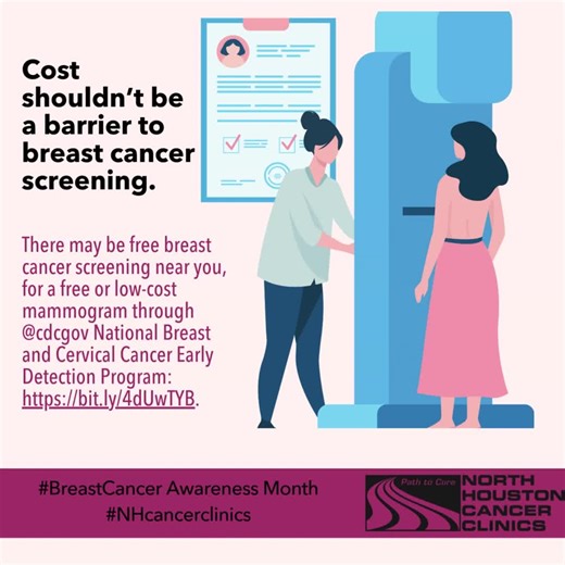 Early detection saves lives. 💗 Many women qualify for FREE or low-cost mammograms through the CDC’s National Breast & Cervical Cancer Early Detection Program. ✅ Find a screening provider near you ✅ Check if you qualify ✅ Take care of your health 👉 Click the link below to learn more: https://bit.ly/4dUwTYB We care about our community. If you have questions about breast cancer screenings, our team is here to help. 💗 nhcancerclinics.com 936-439-5213 #BreastCancerAwareness #FreeMammogram #WomensH