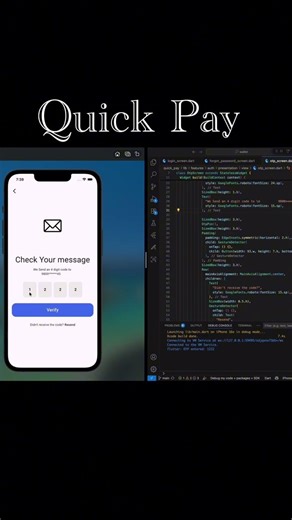 Day 2 of creating quick pay wallet app in flutter.#flutter #code