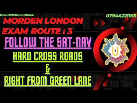 MORDEN REAL DRIVING TEST EXAM ROUTE : 3 | MOCK TEST | FOLLOW THE SAT NAV | HARD ROUTE | ROSE HILL