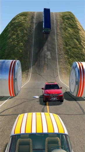 Bus vs Bollards - BeamNG.Drive