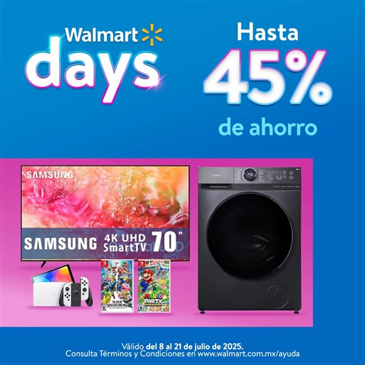 Entra a Walmart.com.mx y pide Millones de productos para estrenar mientras ahorras, ¡porque con los Walmart Days es posible! | Walmart México