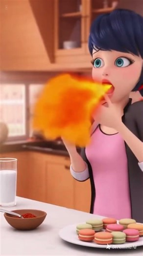 Marinette Eats Macaroon with Piment d'Espelette Powder| Miraculous Sora AI