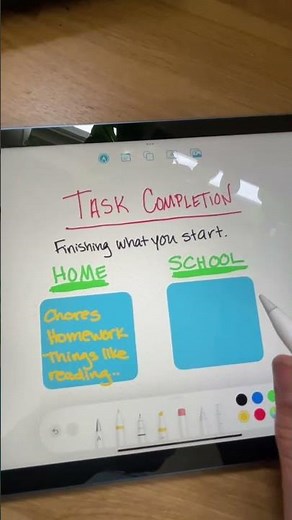 Task completion examples at home and at school to support executive functioning skills.