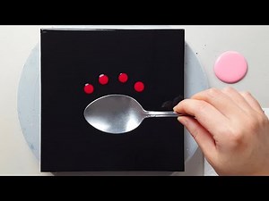 (1165) How to paint flowers with a spoon | Acrylic Paint & Water | Painting Ideas | Designer Gemma77
