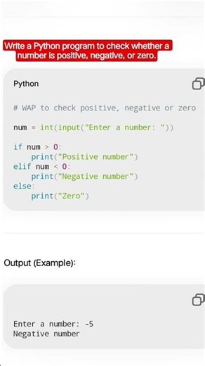Write a Python program to check whether a number is positive, negative, or zero.#codingstyle #coding