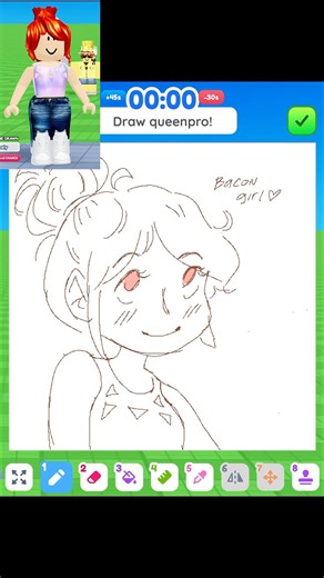 Draw Me on Roblox! Bacon girl❤️ #roblox #trending #shorts #robloxart #art