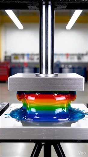 Jelly Cube with Hidden Liquid Core under Hydraulic Press 🤯💎WAIT FOR THE BURST