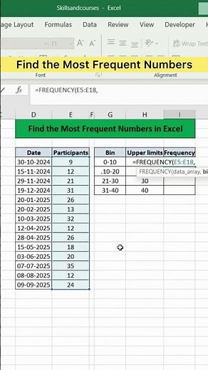 Find the Most Frequent Numbers in Excel | Advanced Excel Formula #excel #exceltutorial #exceltips