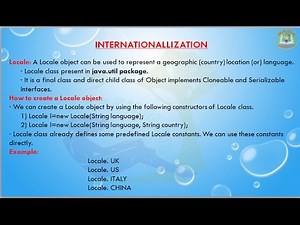 Lesson - 1 : i18n - Locale class in Internationalization in Java Programming