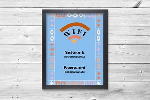 Retro Wifi Sign, Air BNB Guest Room Decor (canva Template) - Etsy