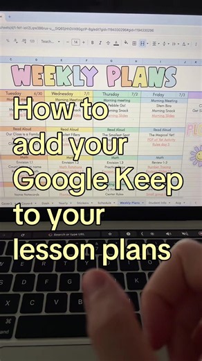 How to Add Google Keep to Your Teacher Planner (Google Sheets)