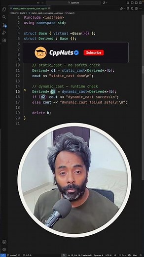 static cast vs dynamic cast in c++ #cppprogramming #programmingcourses