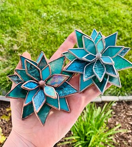 Stained Glass Succulent/lotus (mixed Glass) - Etsy