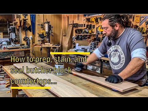 How To: Prep, Stain, & Seal Butcher Block Countertops w/ Under-Mounted Sink
