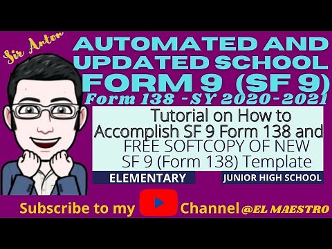 AUTOMATED NEW SF 9 (FORM 138) FREE TEMPLATE