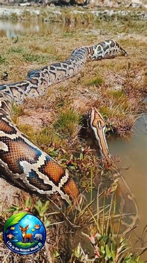 Giant Anaconda Resting Near the Pond After Swallowing Heavy Prey 🐍💧