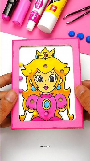 Mario Peaches Cardboard Pinball Game 💞 #supermario #game #challengevideo