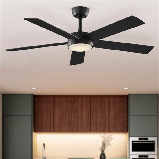 Reviews for Hampton Bay Benning 52 in. Indoor Matte Black Downrod Mount Ceiling Fan with Adjustable White Light LED and Remote Control Included | Pg 2 - The Home Depot
